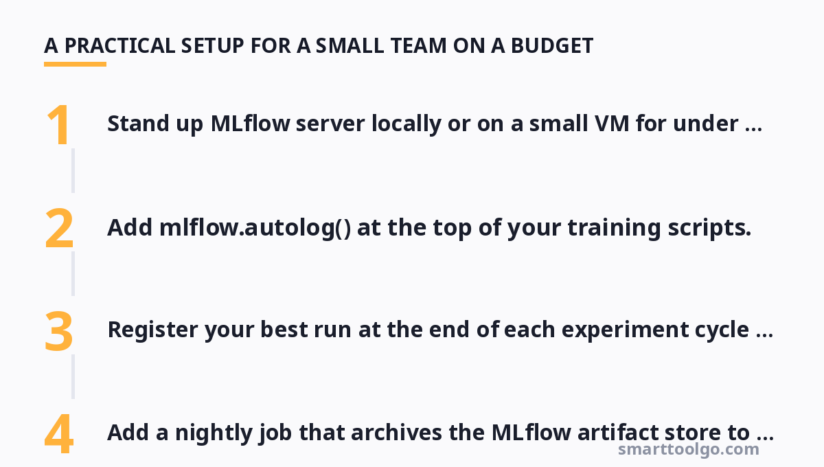 Step-by-step diagram: A Practical Setup for a Small Team on a Budget