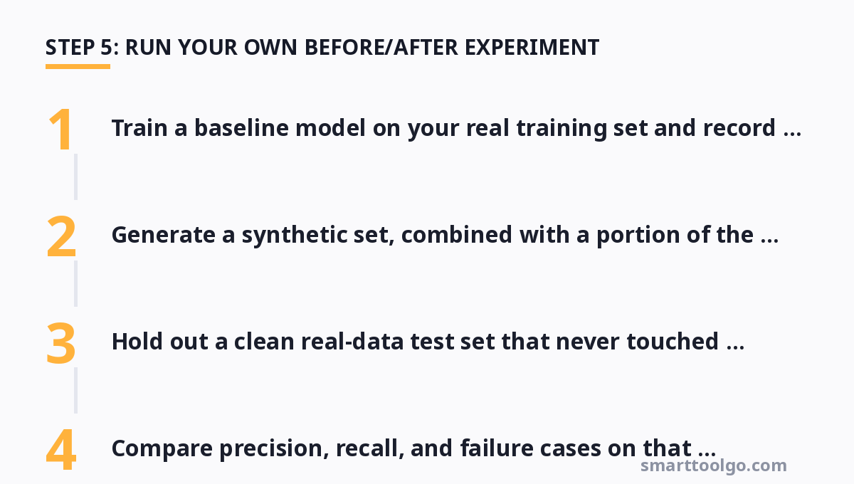 Step-by-step diagram: Step 5: Run your own before/after experiment